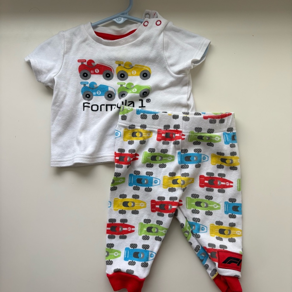 Kids' Formula 1 Car Print Pajamas-size 3-6 mos